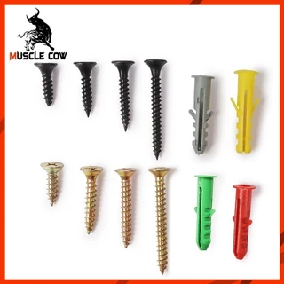 MUSCLE COW ชุดสกรู+พุกพลาสติก 415 ชิ้น คละสี พร้อมกล่อง เหมาะสำหรับติดตั้ง ซ่อมแซมบ้าน