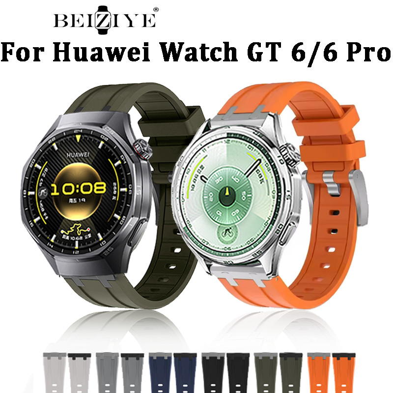 สายยางหรูหราสําหรับนาฬิกา Huawei GT6 Pro 46 มม.ซิลิโคน Quick Fit กีฬาสายรัดซิลิโคนสําหรับ Huawei Watch GT 6 46 มม. WatchBand