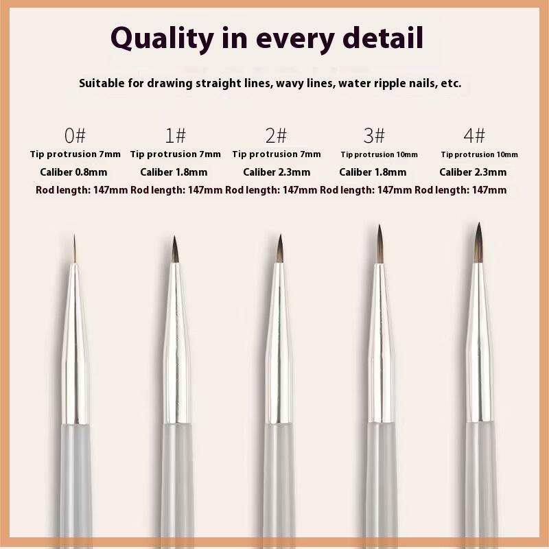 [Further] Nail Art Brush Checker Nail Drawing Painting Line Brush UV Gel Brush Detail Brush Nail Art Tool อะคริลิค DIY Design Nail Tool [TH]