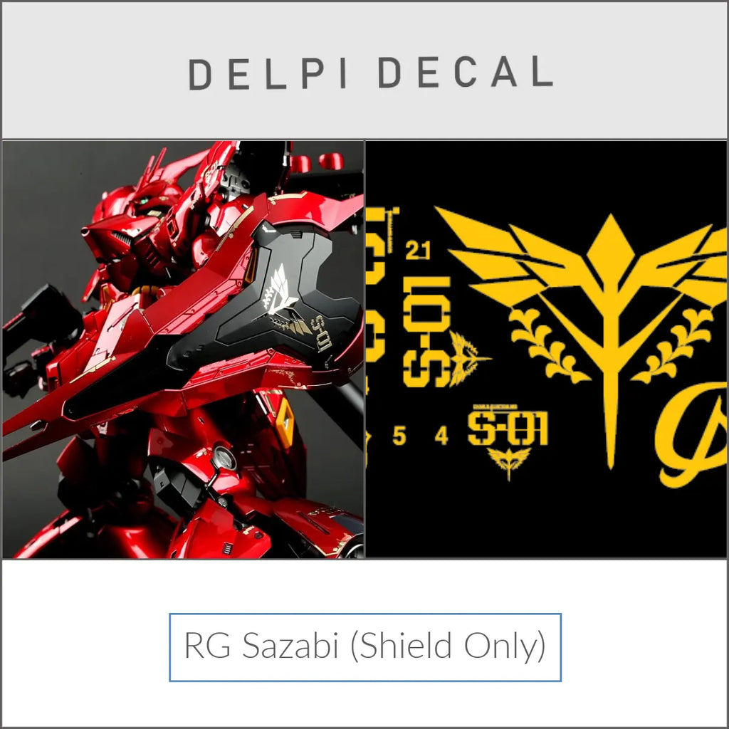 Delpi Decal (สติกเกอร์โลหะ) RG Sazabi (Shield Only) (Gold)