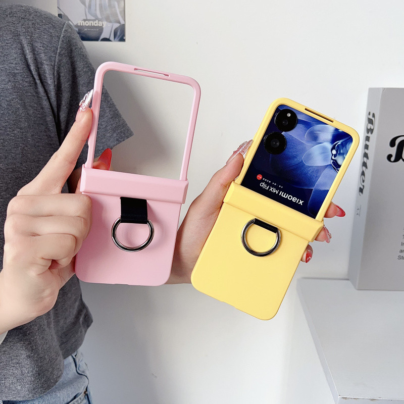 สําหรับ Xiaomi Mix Flip, Mix Flip 2, เคสโทรศัพท์หน้าจอพับวงแหวนไวต่อผิวใหม่, ฝาครอบป้องกันป้องกันการตก PC คุณภาพสูง ราคา ถูกที่สุด ดีลบีเคเค แกลเลอรีภาพที่ 3