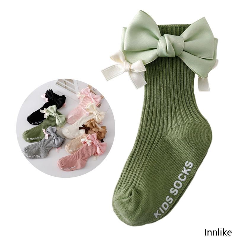 Infant Girl KneeHigh Socks Kids Ribbon Bowknot Socks Fashion Breathable Socks