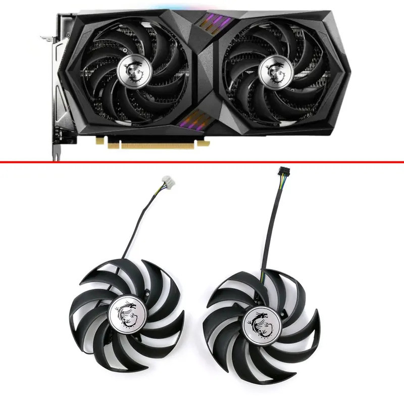 ใหม่ PLD10010S12HH RX 6700 6600 XT VGA GPU พัดลมระบายความร้อน RTX3060 สําหรับ MSI RTX 3060 3060Ti GA