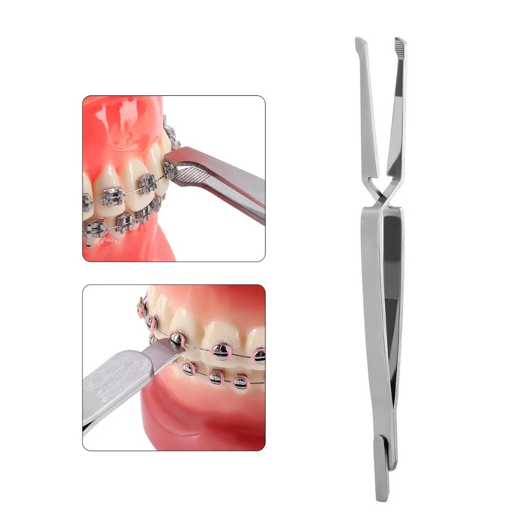 Orthodontic bracket clamp, dental fixture clamp, orthodontic clip, forceps, bracket clamp tool