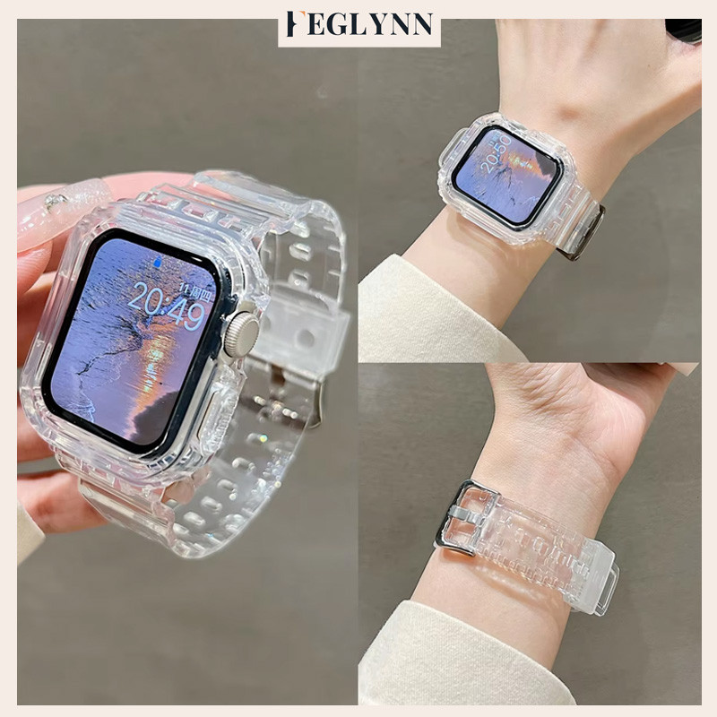 สายซิลิโคนพร้อมกรณี for IWatch Ultra 3 2 SE 3 2 Apple Watch Series 11 10 9 8 7 46 45 44 42 41 40 38 มม.