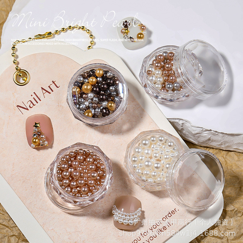 เล็บ Melade Color Series Highlight Pearl ผสมชาคริสต์มาสสีน้ําตาลรอบสีกาแฟเครื่องประดับเล็บ jz251028