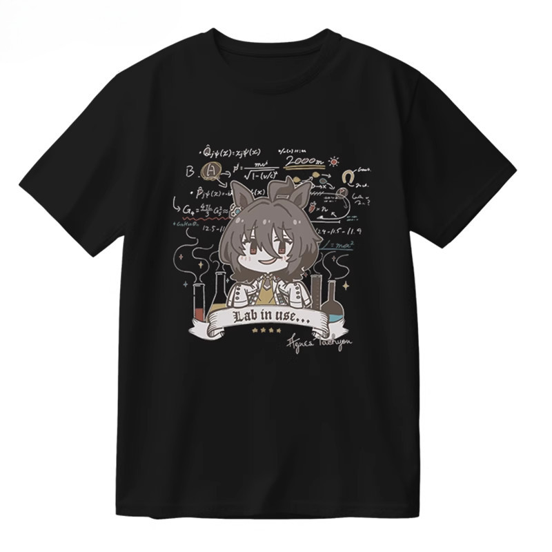 (HOT) เสื้อยืด Agnes Tachyon Uma Musume แขนสั้นผู้ชาย ผ้าฝ้าย 100% พิมพ์ลายในสต็อก