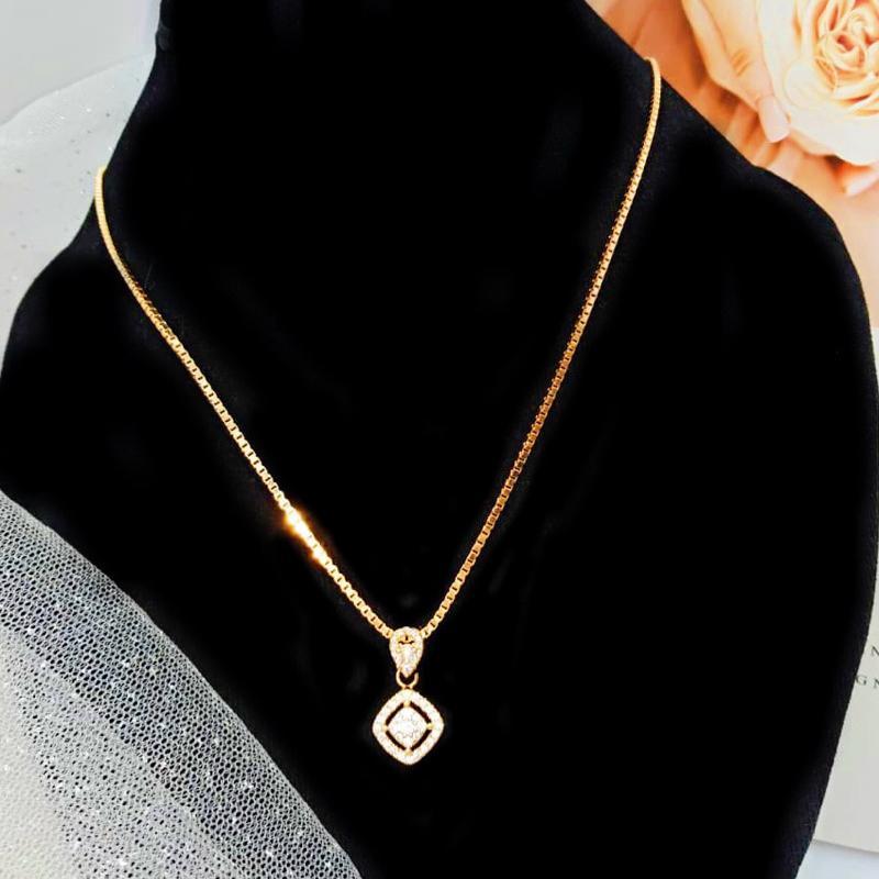 สร้อยคอผู้หญิงไทเทเนียมเรียบง่าย K15LL