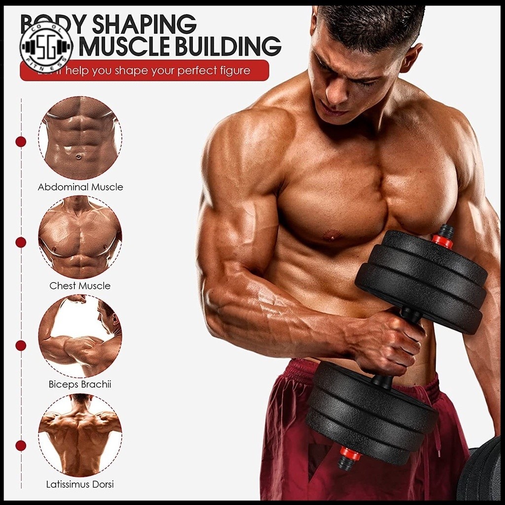 JA3 Cool Fitness Dumbbell Fitness Weights Dumbbell ตั้งค่าได้สูงสุด 30/40kg ​ชุดดัมเบลกันลื่น อุปกรณ