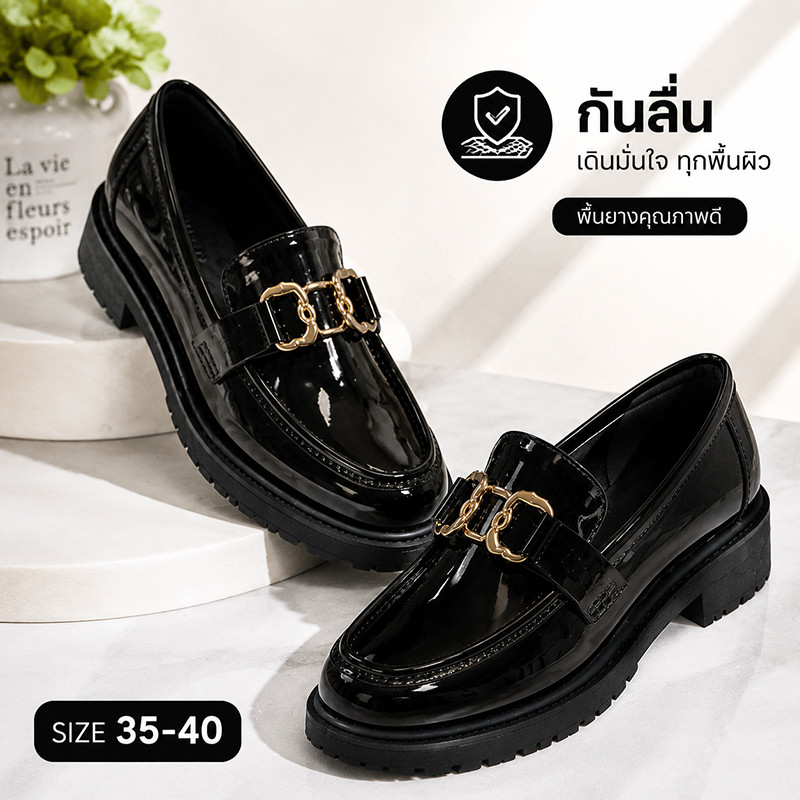 【 สินค้าคงคลังเฉพาะจุด】1.57 นิ้ว รองเท้าหนังระบายอากาศ หนังสดใส รองเท้าลำลอง เทรนด์เกาหลี รองเท้าลำลองดูร้อนรองเท้า