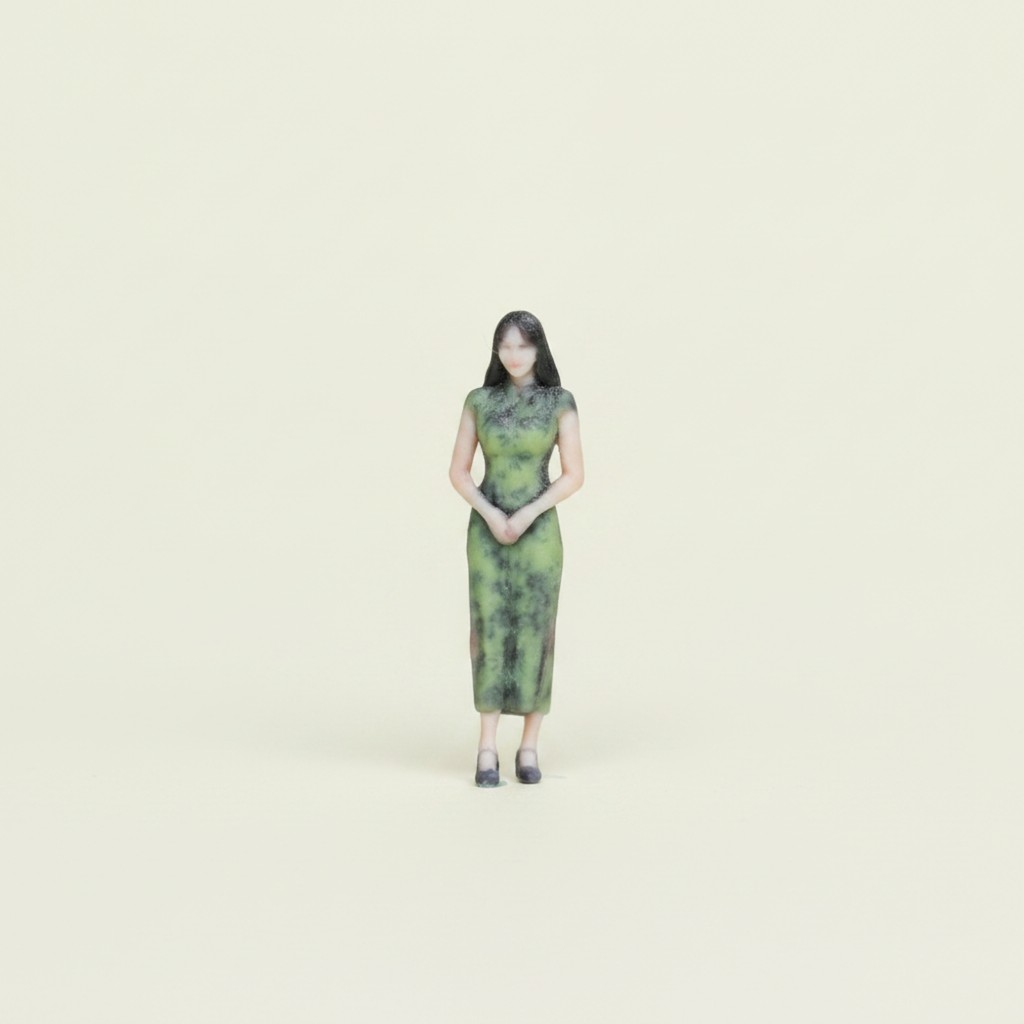 Qipao รูปทาสีหญิง Figurine Miniature พร้อม Qipao ชุด Slim รุ่นแบบดั้งเดิมสําหรับสะสม, Dioramas