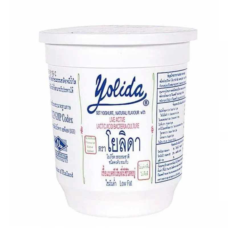 โยลิดาโยเกิร์ตรสธรรมชาติไขมันต่ำ 450กรัม Yolida Yoghurt Low Fat Plain 450g. [หมายเลขบาร์โค้ด 8851262054018 ]