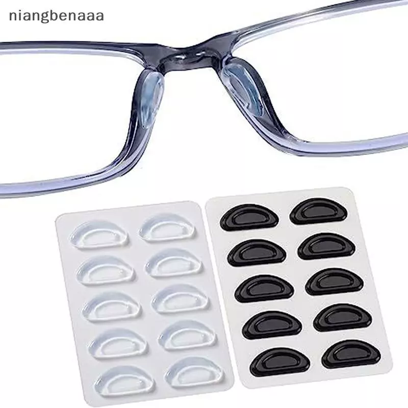 (niangbenaaa) 5 คู่แว่นตา Anti Slip แผ่นจมูกซิลิโคนนุ่มกาวแว่นตาแผ่นรองจมูกสําหรับกรอบพลาสติกแว่นตาแว่นตากันแดด (/สีขาว) ใหม่