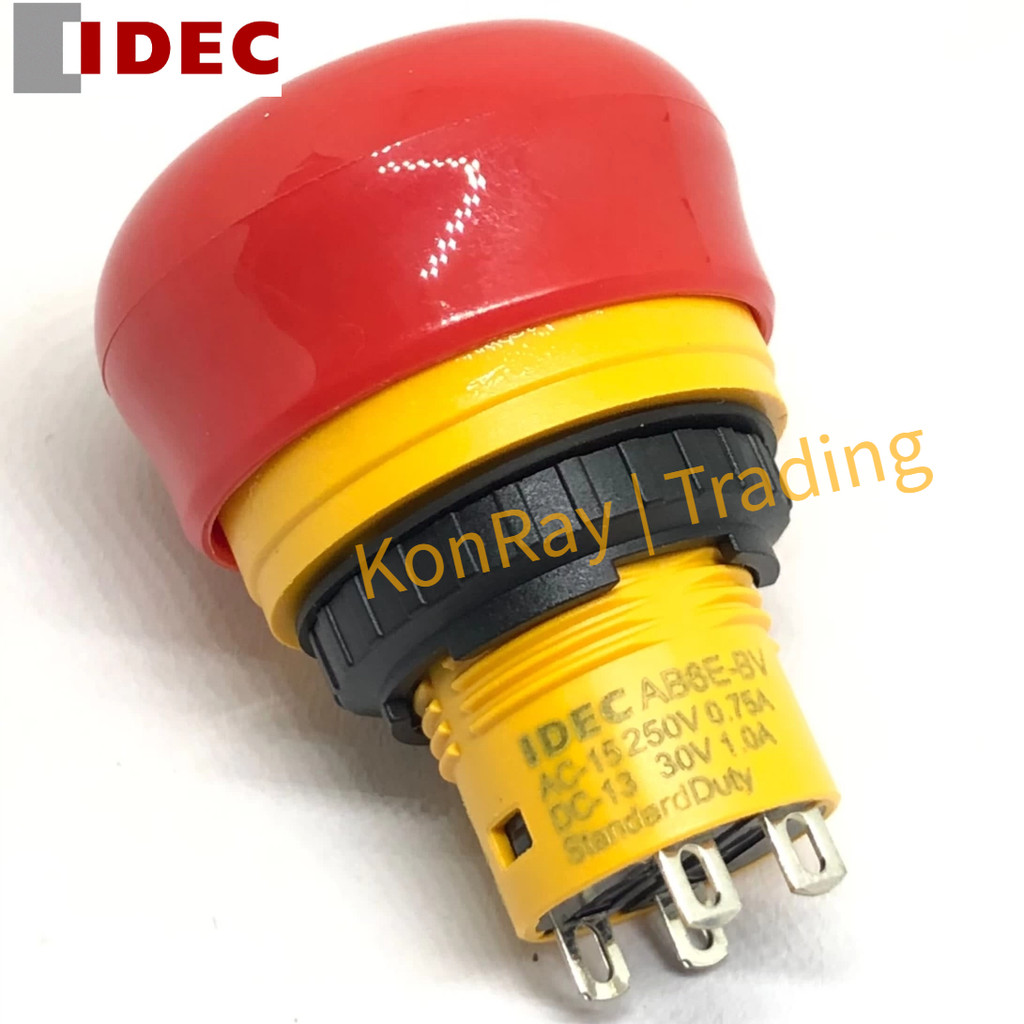 IDEC Izumi AB6E-3BV01PRM AB6E-3BV02PRM สวิตช์หยุดฉุกเฉิน Ultra Short 1 2 ปกติปิด AB6E-BV