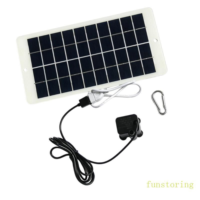 FUN ชุดปั๊มน้ําพลังงานแสงอาทิตย์ 4 5W 5V Monocrystalline โมดูล 170L H ปั๊มน้ํา 1M หัว 1 5M สําหรับสว
