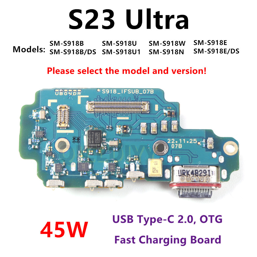 45W USB ชาร์จพอร์ต Flex สําหรับ Samsung Galaxy S23 Ultra SM-S918B S918N S918E/DS S918U Charger Dock 