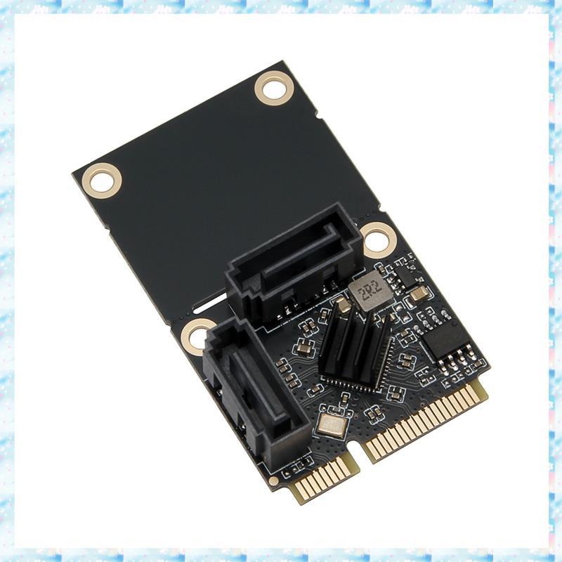 [RQMU] การ์ดขยาย PCI-E เป็น 2 พอร์ต SATA3.0 Mini PCIe เป็นอะแดปเตอร์ SATA3 6Gpbs คู่ชิป ASM1061