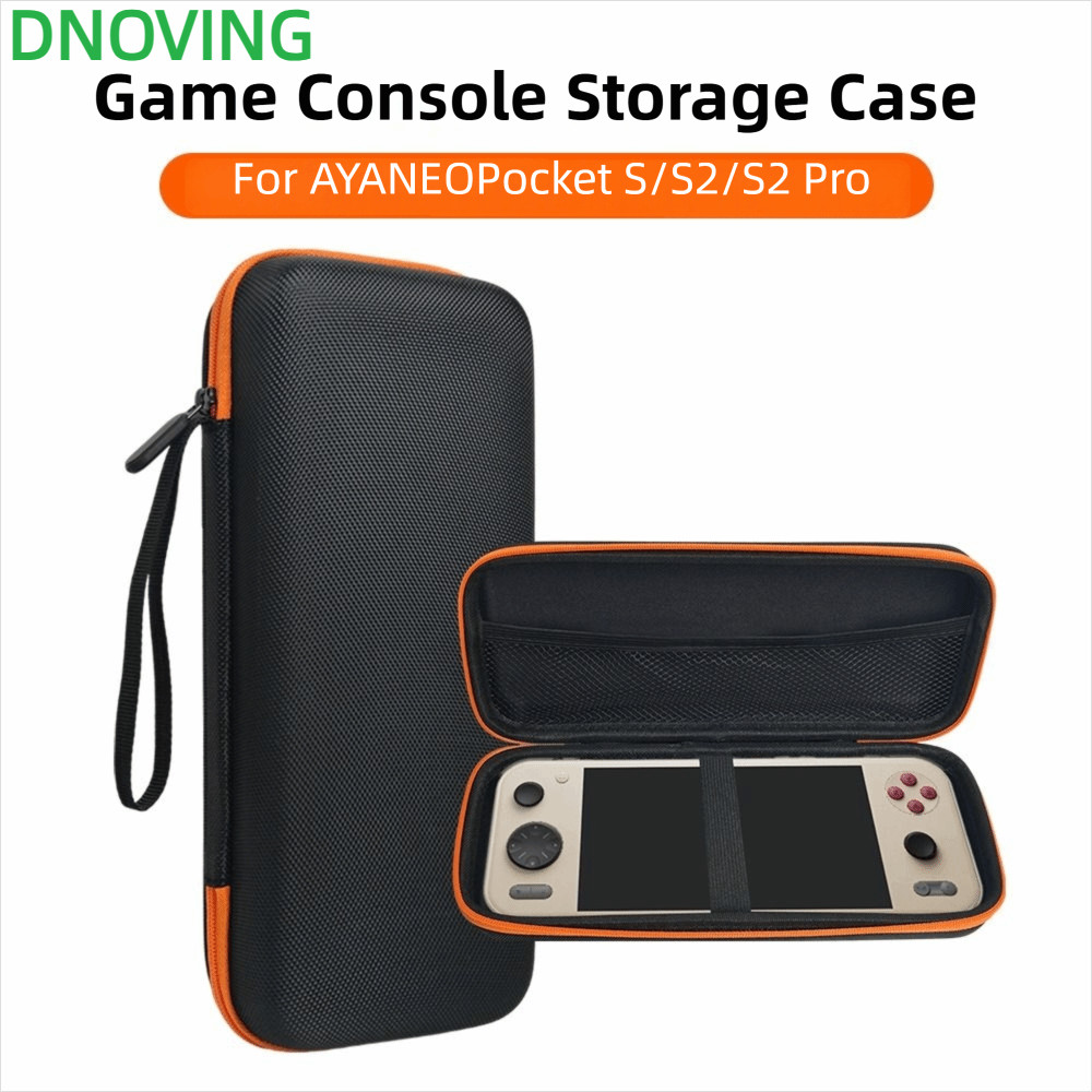 DNOVING กระเป๋าคอนโซลเกมมือถือ, Splash Proof Mesh Pocket Carrying Storage Bag, ผ้าพร้อม Lanyard Anti