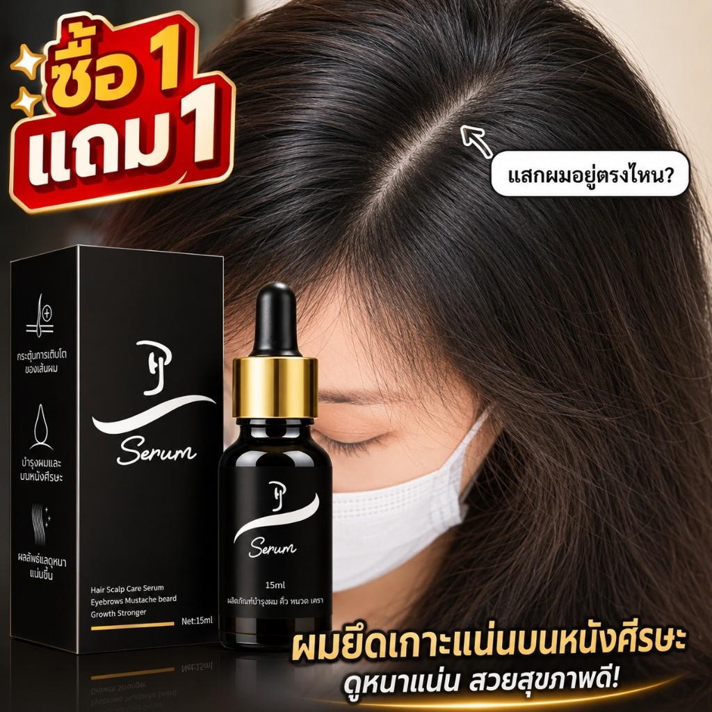 ลดราคาสุดคุ้ม พร้อมส่ง เซรั่มบำรุงหนังศีรษะ ดูแลเส้นผมให้ดูแข็งแรง ลดปัญหาผมขาดหลุดร่วง ผมดูหนาขึ้น 15ml