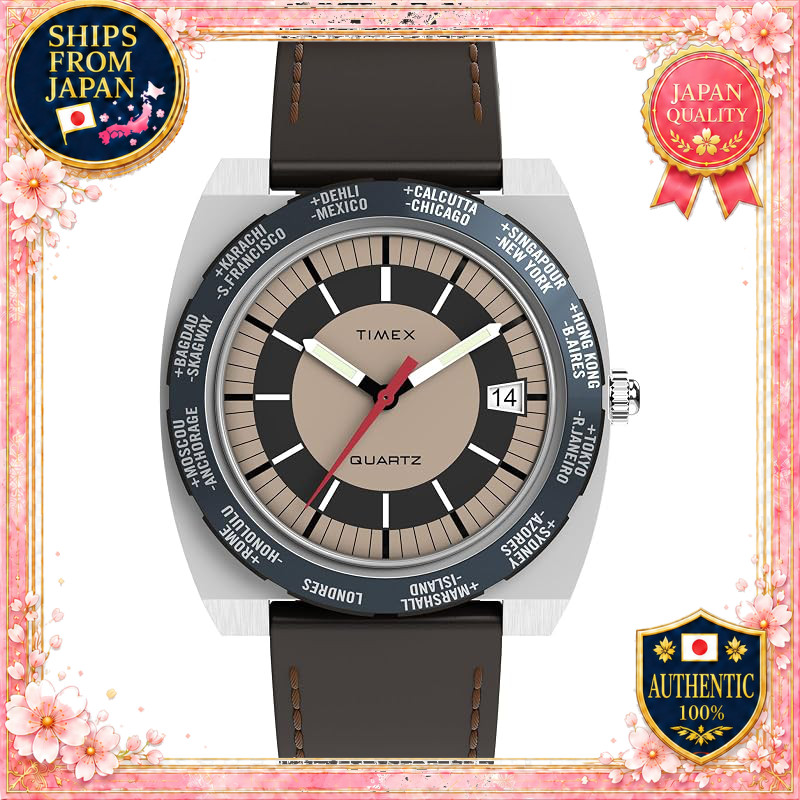 TIMEX Q TIMEX Watch Quartz 5ATM Water Resistant Plastic Brown Dial TW2Y31300 Men's