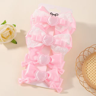 2 ชิ้นสาวพิมพ์เย็บปักถักร้อยผม Bows คลิปผ้าฝ้ายสด Hairgrips Headwear เด็กอุปกรณ์เสริมผมคลิปผมชุด