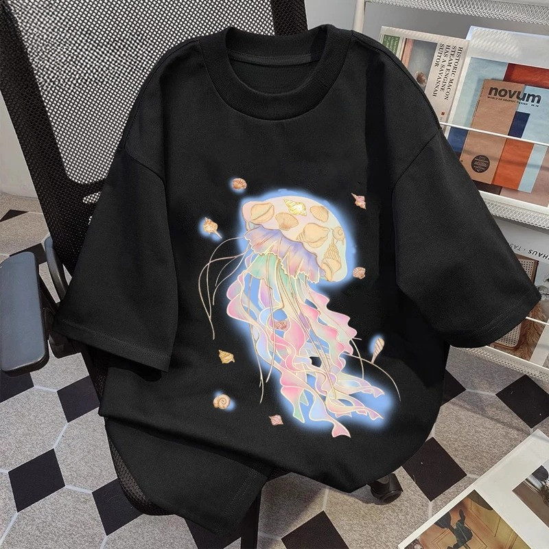 KATUN Colourful Dream Jellyfish Pattern เสื้อยืดผู้หญิงผ้าฝ้าย 24s สบายและนุ่ม