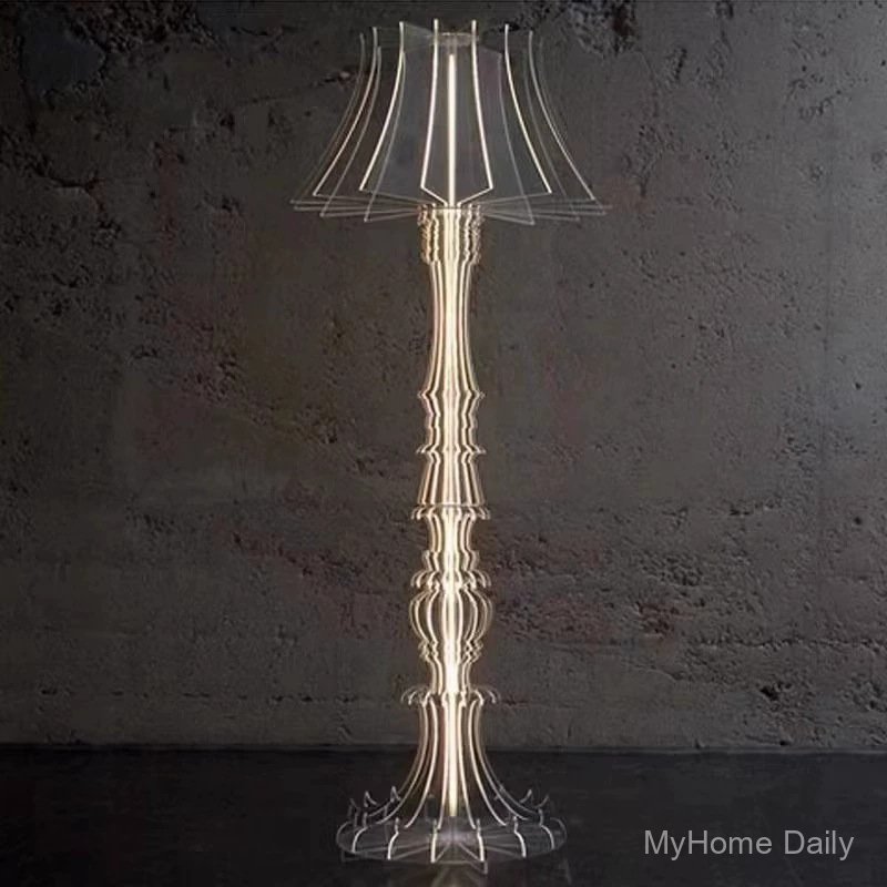 Fully transparent Dutch living room sofa designer table lamp hotel model decoration ambiance floor l