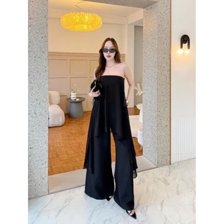 A1029 ชุดจั๊มสูทออกงาน จั๊มสูทเกาะอก ชุดออกงาน