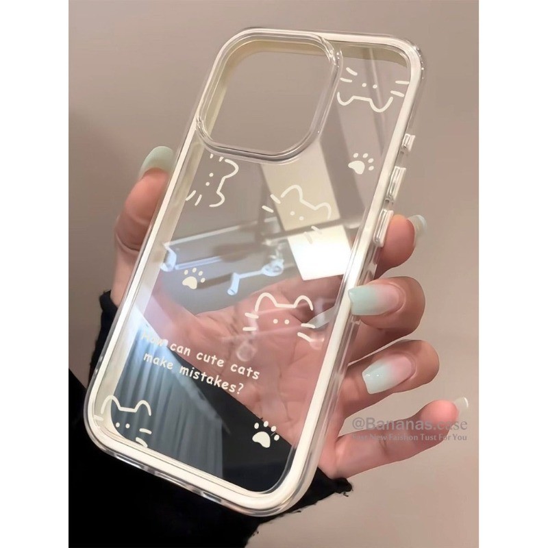 น่ารักสายแมวนุ่มใสเคสโทรศัพท์สําหรับiPhone 17 16 15 14 13 12 11 Pro Max X XR XS Max 8 Plus SE2020