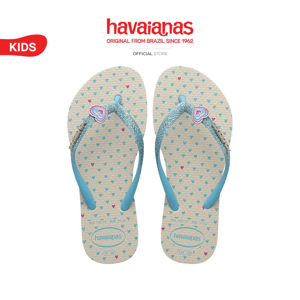 HAVAIANAS รองเท้าแตะ Kids Slim Glitter II BEIGE CREAM 414697601212K_S6CMXX