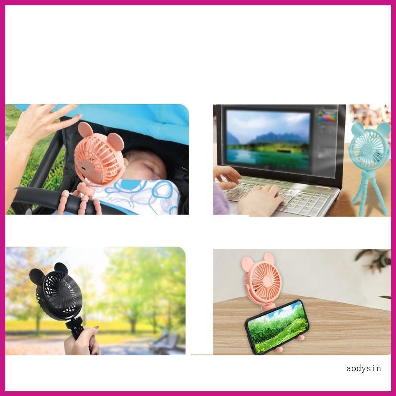 (ส่วนลดสูง)aodysin.th Baby Carriage Accessory Fan Prams Mounted Fan Cool Airflows Fan สําหรับทารก