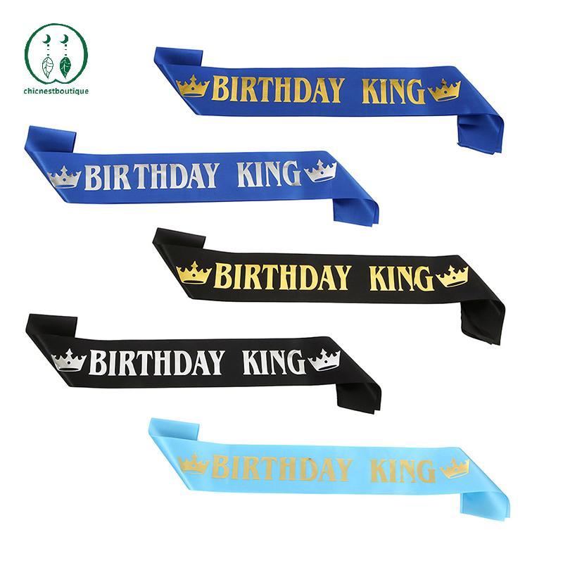 [Chicnest] Birthday King Sash for Men Boy Happy 16th 18th 20th 30th Birthday Party Decor BU