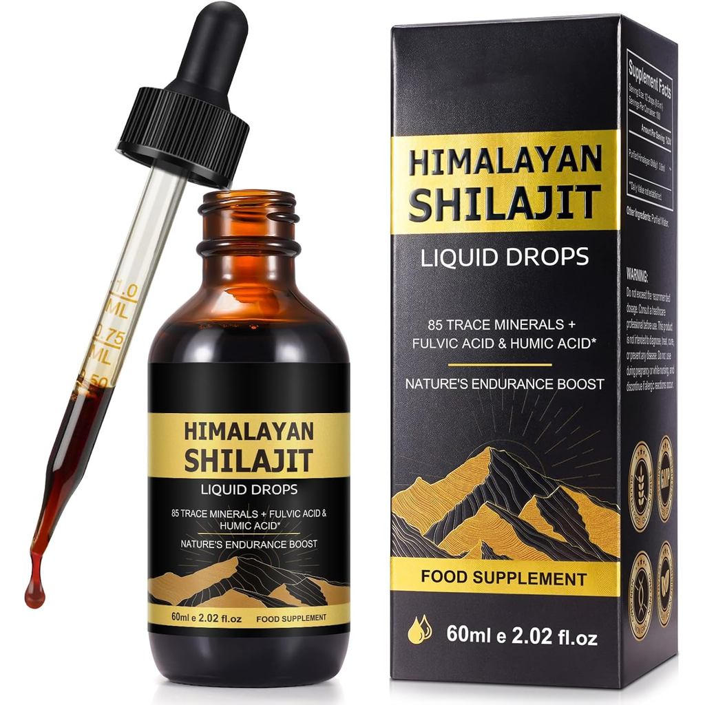 Shilajit Pure Himalayan Organic Resin Drop, อาหารเสริมทองคําเหลวหิมาลัยบริสุทธิ์, Shilajit Organic D