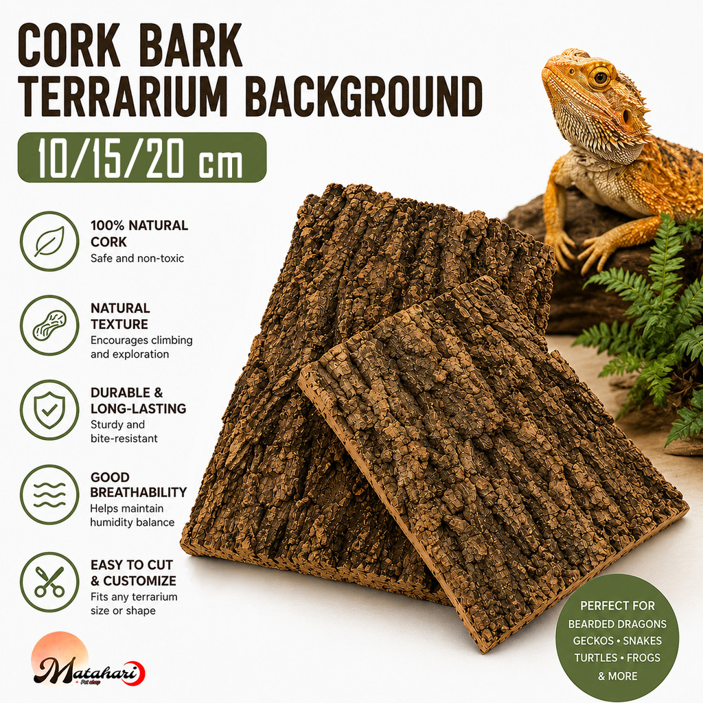 สัตว์เลื้อยคลาน Bark ผ้าปูที่นอนธรรมชาติ Cork Habitat ต้นไม้ Bark Spider ไม้ตกแต่ง 爬柜皮垫