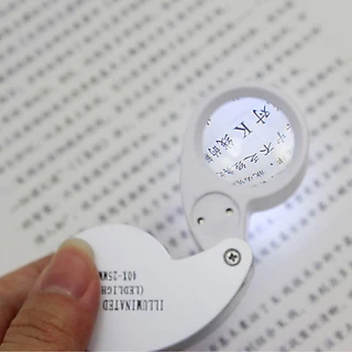 40X25 มิลลิเมตรแก้ว Jeweler แว่นขยายแว่นขยายเครื่องประดับแว่นตา Loupe ในตัวไฟ LED