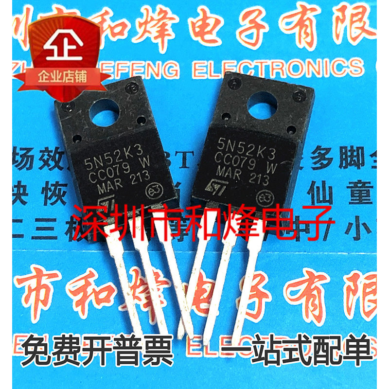 10 ชิ้น STF5N52K3 5N52K3 TO-220F MOS 525V 4.4A วิทยุ triode