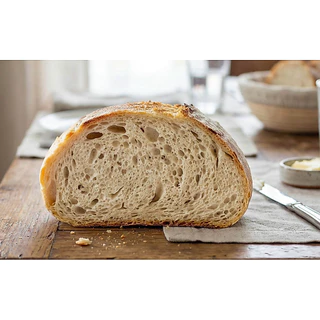 Plain white sourdough bread