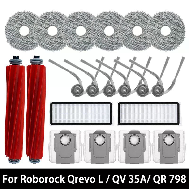 อะไหล่ Roborock Qrevo L QR 798 QV 35A QR 598 แปรงข้าง กรอง HEPA ผ้าถูพื้น