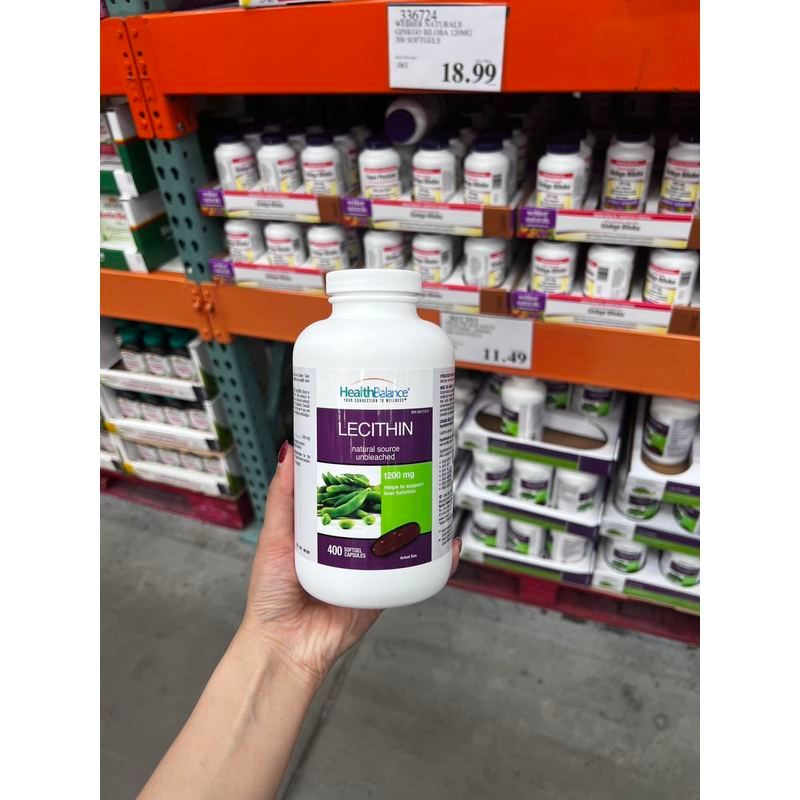 พร้อมสต็อก Canada HealthBalance Health Balance Natural Soy Lecithin 400 แคปซูล 1200mg7.12m