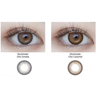 **แบ่งขาย✨สีใหม่ล่าสุด✨Freshlook illuminate (คอนแทคเลนส์สีรายวัน) บรรจุ 1คู่ สีChic Caramel & สีChic Smoke