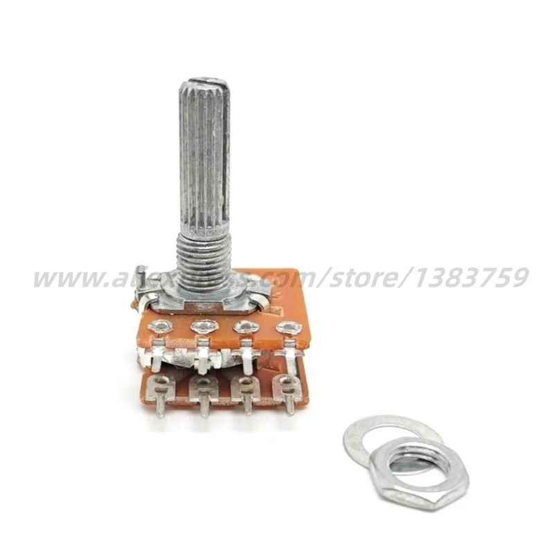 1PCS WH148 Dual Potentiometer 503 Power Amplifier Potentiometer Step 50K 8-pin B50K B100K แกนดอกไม้ค