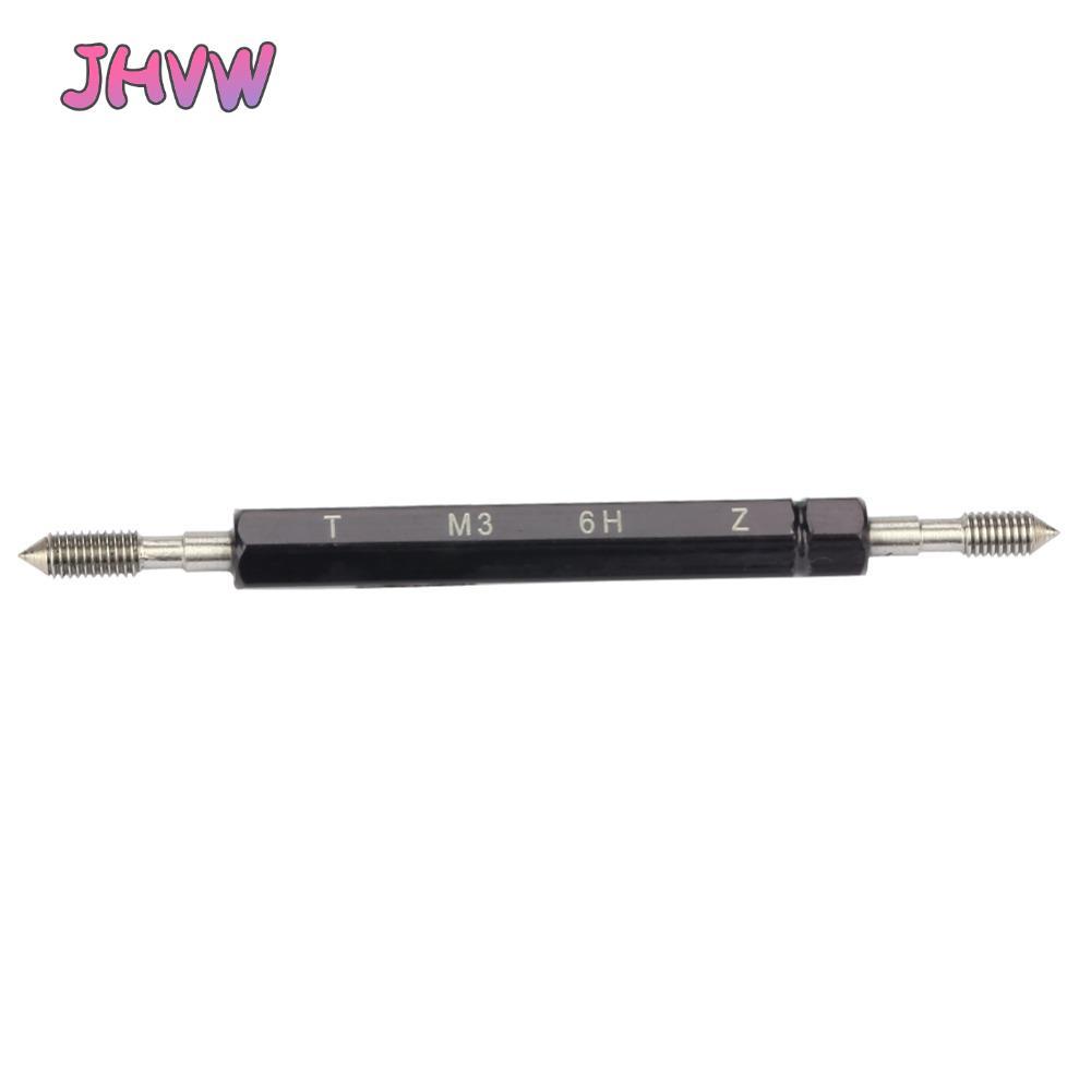 JHVW Thread Gage Set, Double End Handle M3 x 0.5 Thread Plug Gauge, Precision Bearing steel 6H Toler