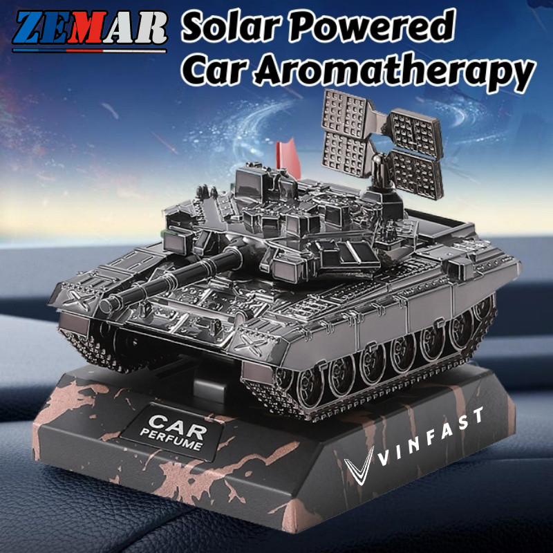 Vinfast พลังงานแสงอาทิตย์ น้ำมันหอมระเหยรถยนต์ Tank รูปทรง เครื่องประดับน้ำหอมรถยนต์ เม็ดน้ำมันหอมระ