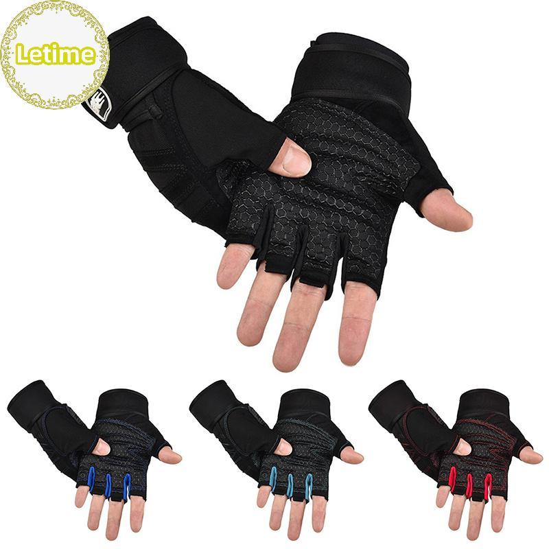 Letime Gym Gloves กีฬาออกกําลังกายยกน้ําหนักการฝึกอบรมฟิตเนสถุงมือปั่นจักรยานกลางแจ้ง TH