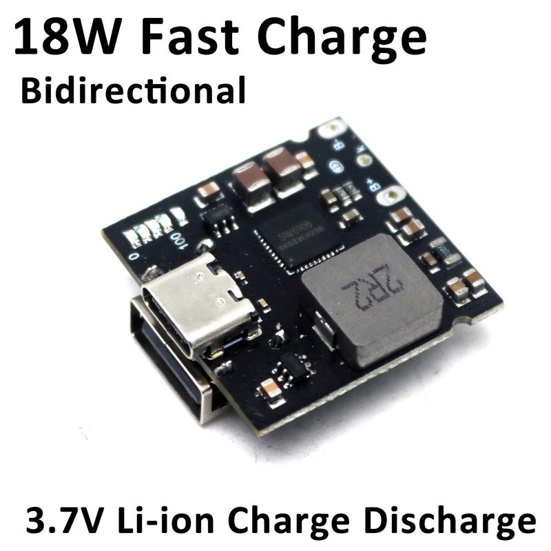 SW6106 PD3.0 18W Fast Charge โมดูล 1S BMS Li-ion ชาร์จ dichargeing Board TYPE-C USB DC 5V ถึง 3.7v 4