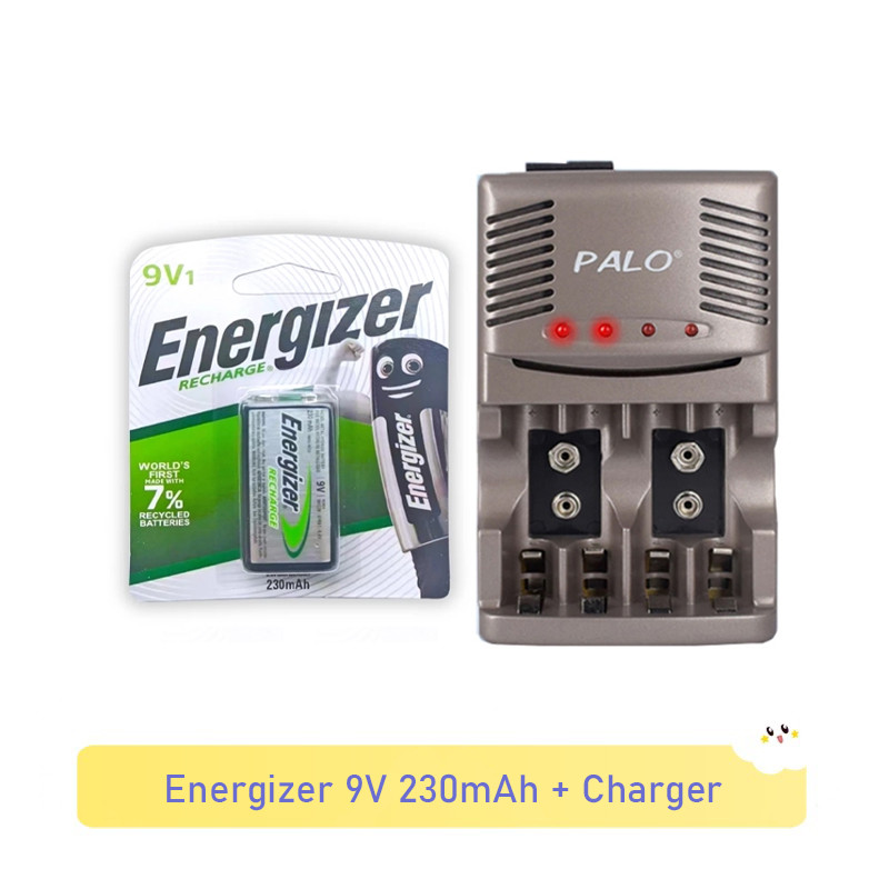 Energizer 9V 230mAh NiMH Recharge Battery และเครื่องชาร์จ AA/AAA 9V