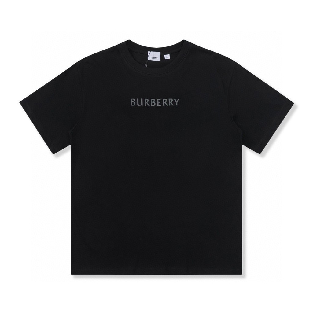 Burberry/Burberry/6XL2026 คลาสสิกรอบคอแขนสั้นเสื้อยืดผู้ชายผู้หญิง Simple Top Letter ขายร้อน Street 