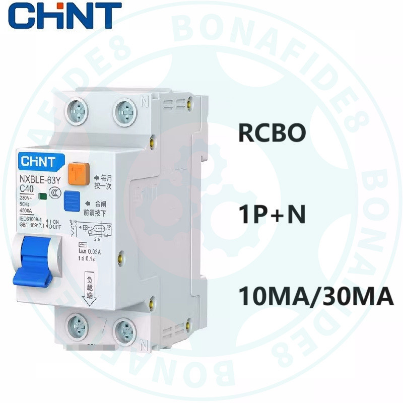 6A CHINT 10A NXBLE-63Y 16A 32A 63A 30MA 10MA 0.01 0.03 A RCBO 1P+N 230V รั่วพร้อมฟังก์ชั่นป้องกันกระ