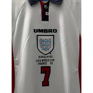 S-XXL 1998 อังกฤษ BECKHAM OWEN คุณภาพสูง Home Retro ฟุตบอล Jersey เสื้อยืดที่กําหนดเอง