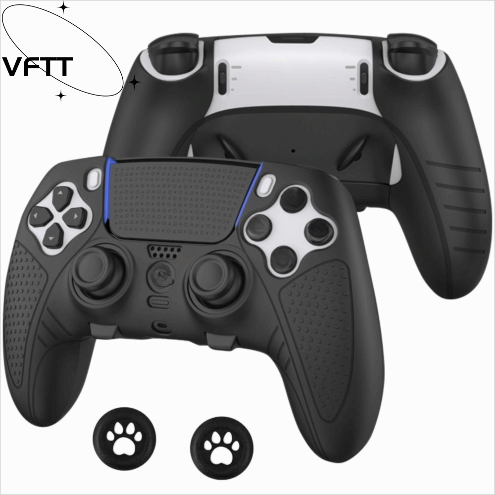 VFTT ชุดคอนโทรลเลอร์, กันลื่นพร้อม Thumb Grip Caps Controller Skin, ปลอกป้องกันซิลิโคนป้องกันรอยขีดข